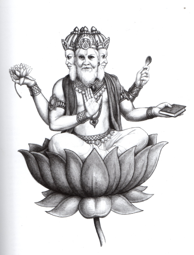 Бог Брахма рисунок. Рисунок Бога Брахмы. Брахма Бхута Прасанатма. Индийский Бог Брахма рисунок.